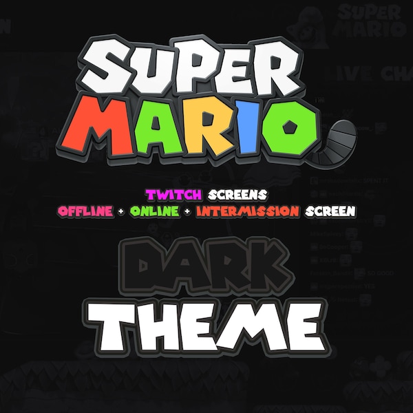 Premade Super Mario Twitch Overlay! *Dark Themed*-