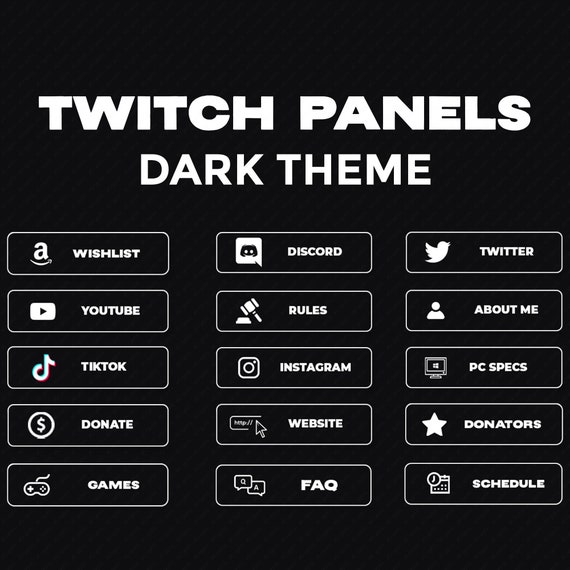 15 Clean Black and White Panels Twitch Panels Premade | Etsy Canada