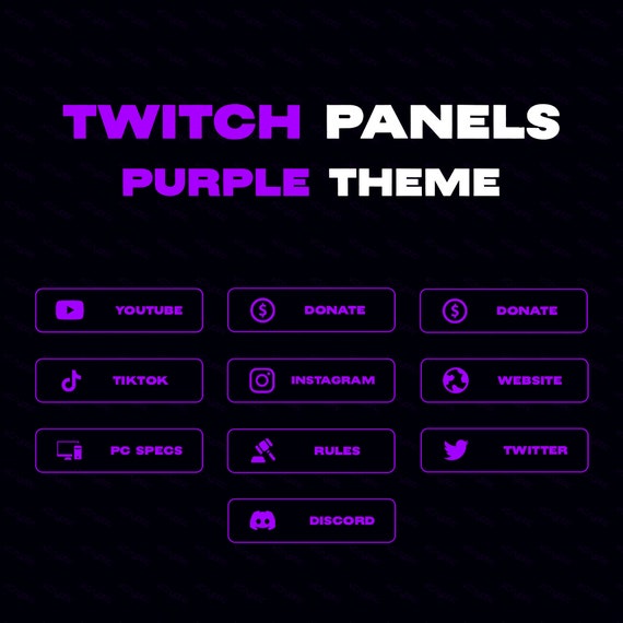 10 Clean Purple Panels Twitch Panels Premade instant | Etsy