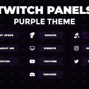 10 Clean Purple and White Panels - Twitch Panels Premade *Instant Delivery*