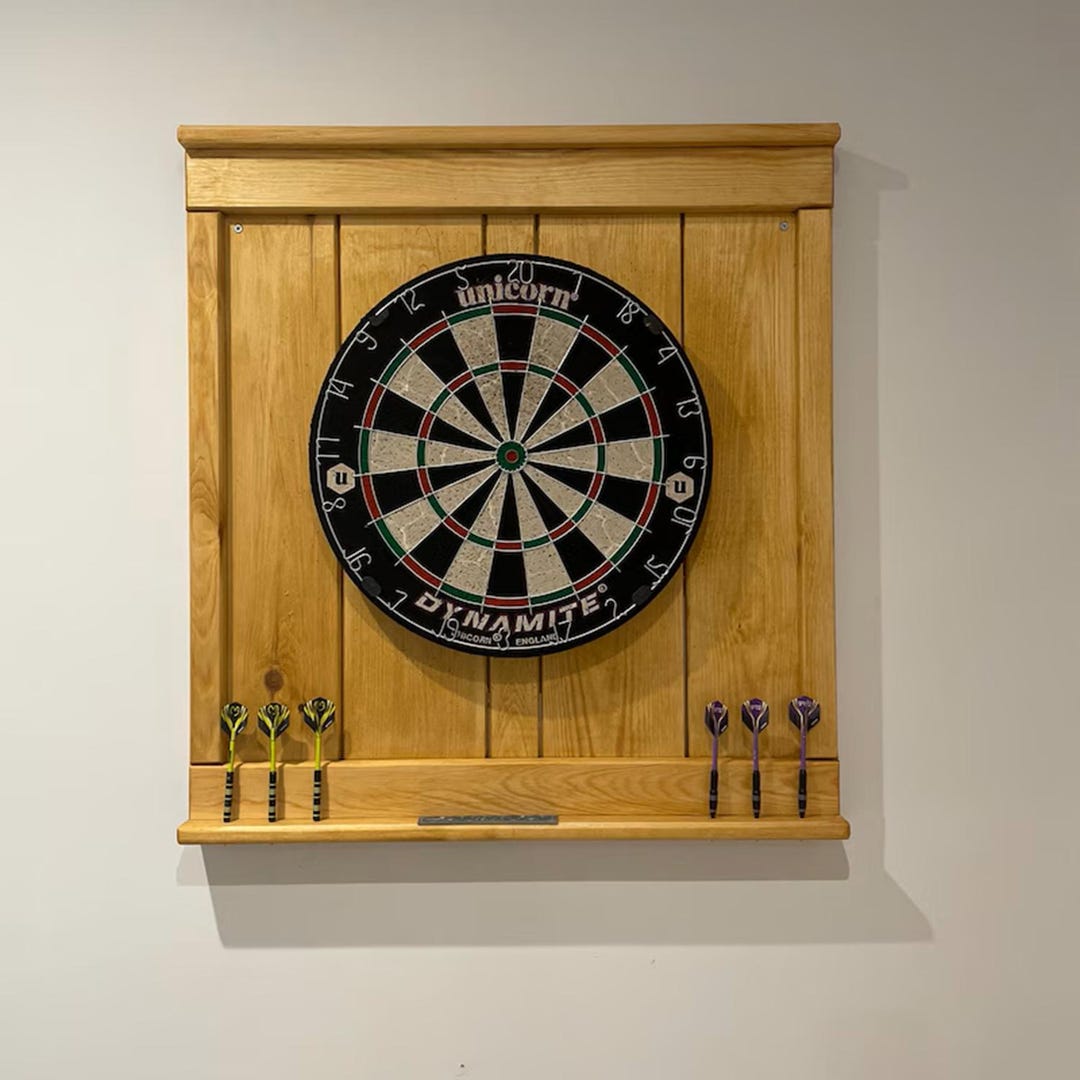 pub ＆ lodging wood darts case The Pub Custom Dartboard Cabinet Set - Etsy