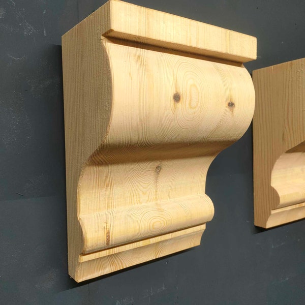 A pair of joinery grade redwood corbels