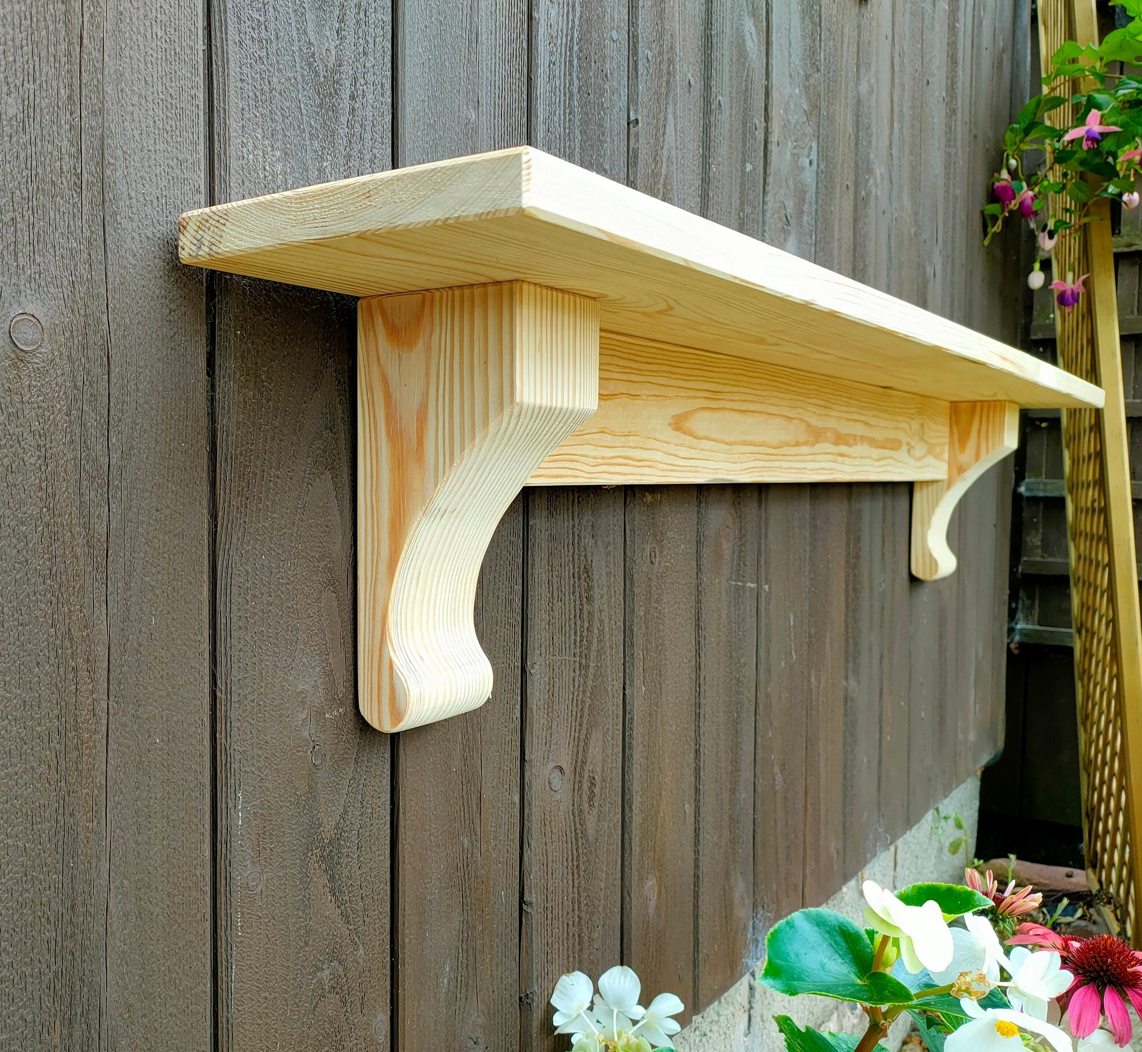 JOINERY GRADE L Shelf With Corbels I Handmade L Wooden Mantel Etsy UK