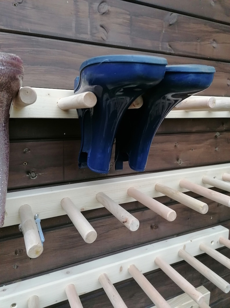 Welly Wellington Wellies Wooden Rack / Boots Holder Wall Etsy UK