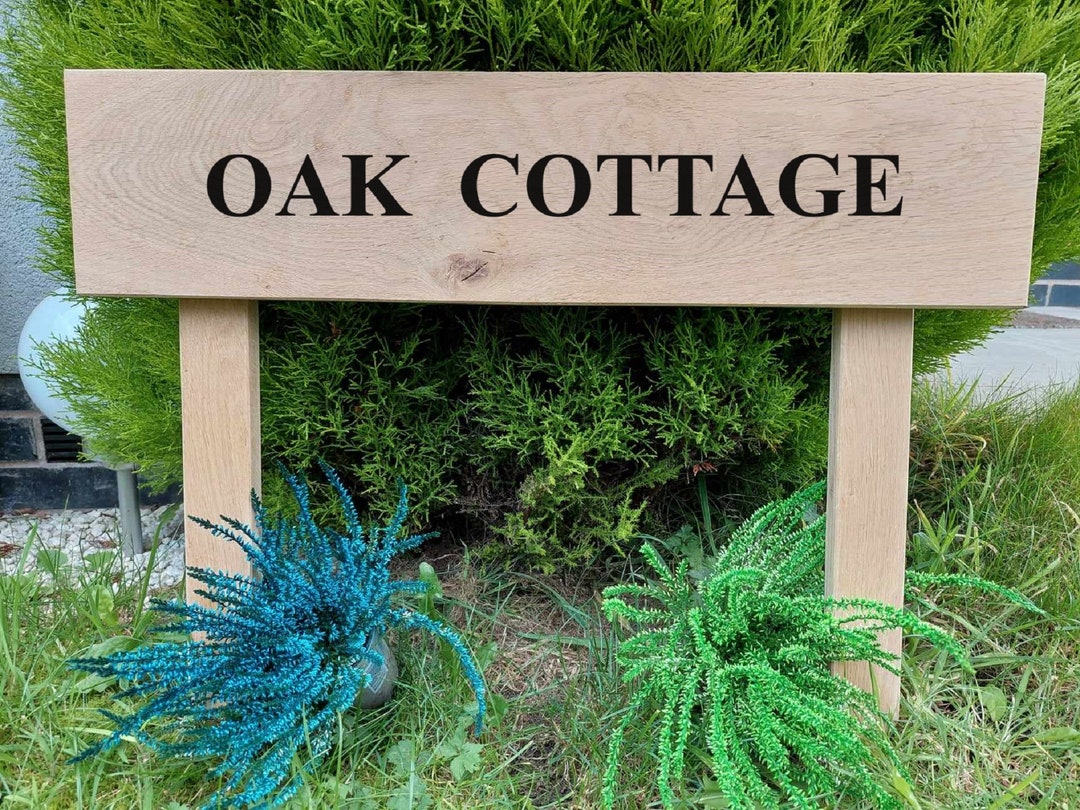 Oak Sign Postscript Oak House Sign With Posts Carved Personalised Custom - Etsy