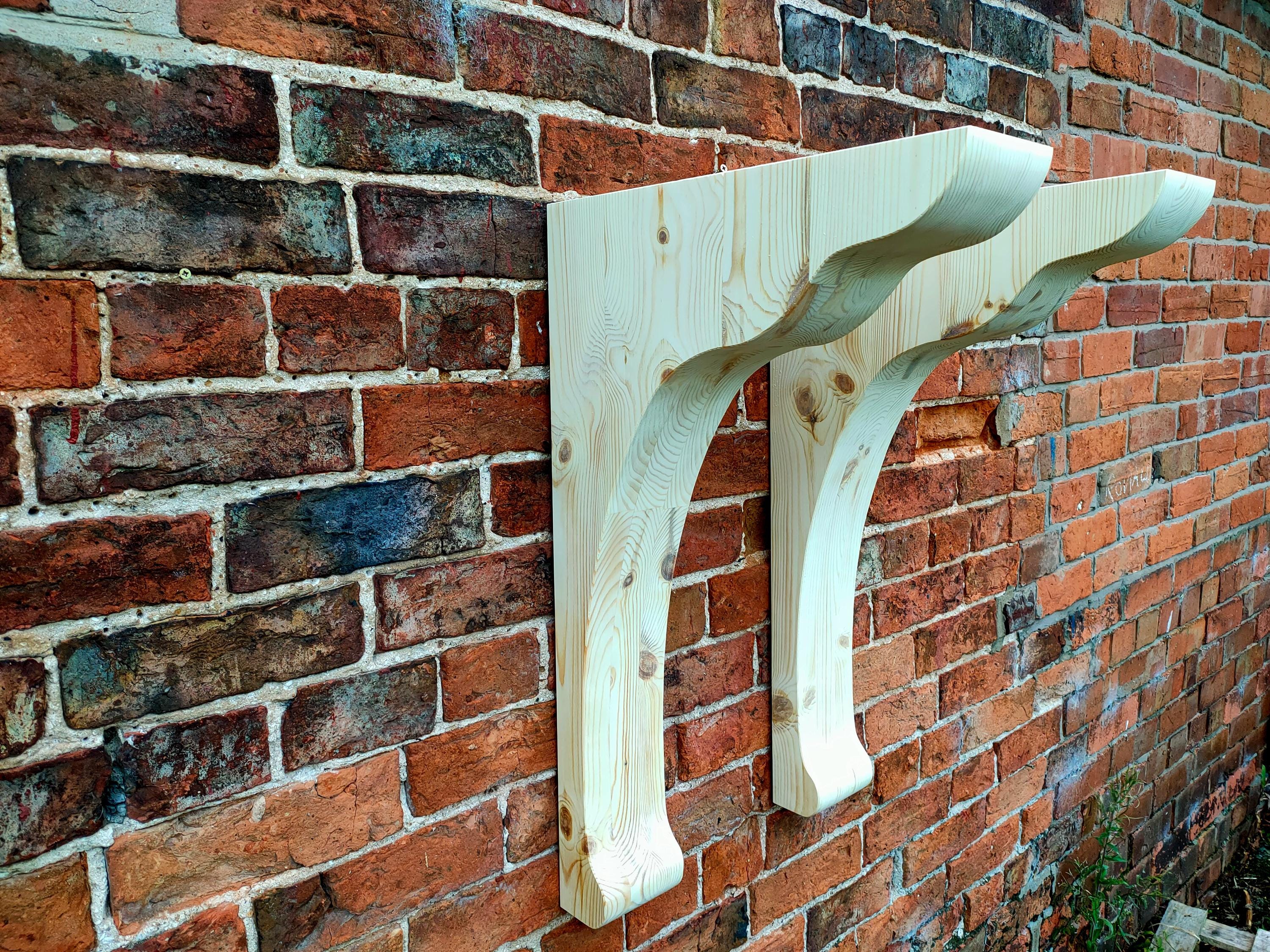 A Pair of Joinery Grade Redwood Corbels AGA Kitchen Corbels - Bespoke