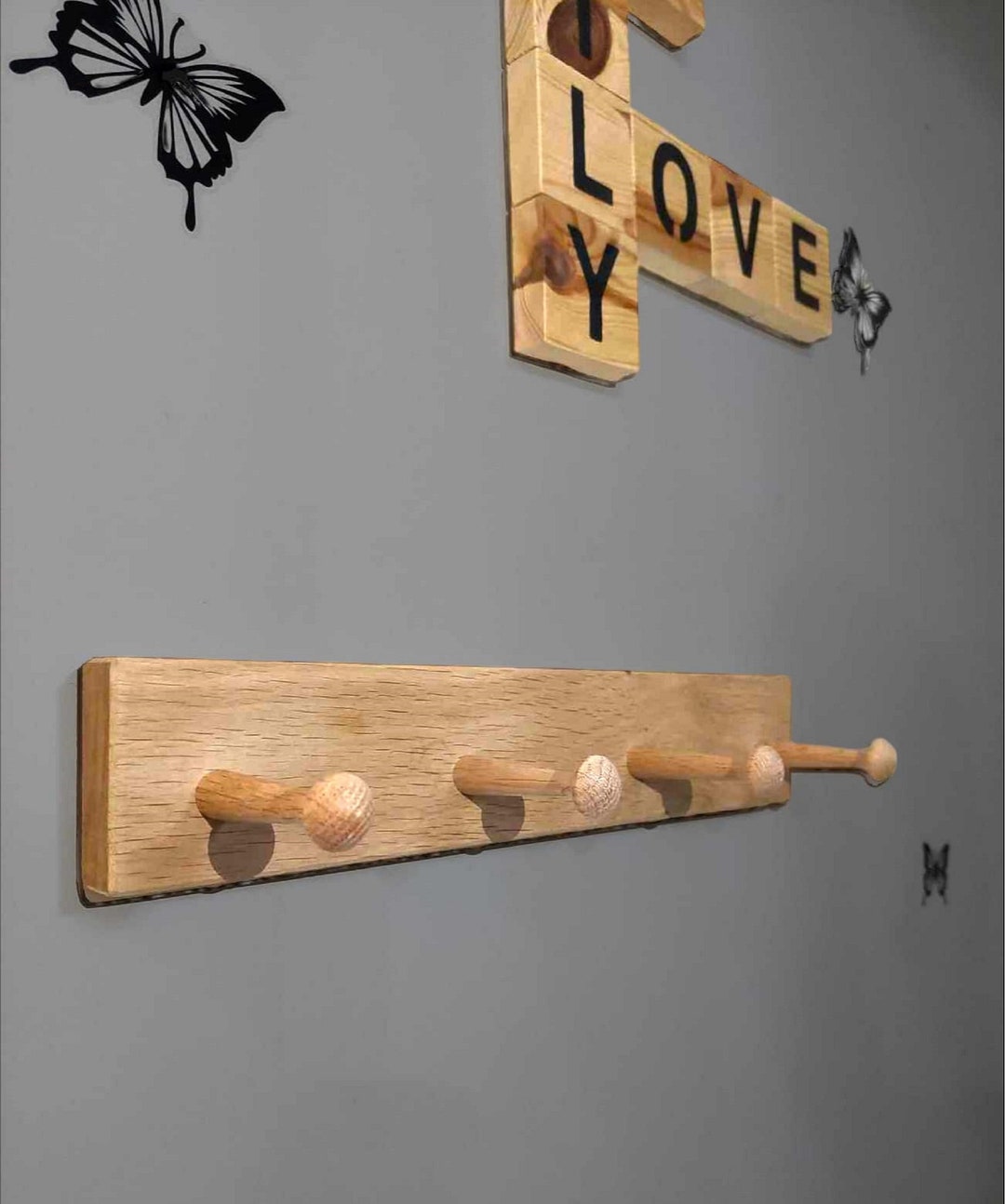 Oak Shaker Peg Rail Coat Rack in Various Sizes Etsy UK