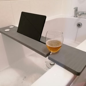 80cm Wooden Bath Bar Bath Caddy Organiser Bath Tray Wine Glass Tablet Phone Holder Bath Board birthday Gift