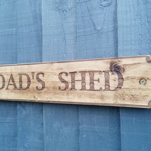 Personalised  Wood Sign , The Shed, Grandad, Dad’s,The Garden, Signs, Custom Design , Wooden Plaque, Man Cave, Gift, Him, New Home