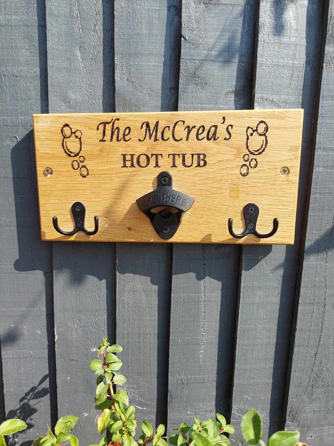 PERSONALISED Oak Tiki Bar Wooden Decoration Hot Tub Sign Etsy