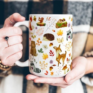 Fall coffee mug fall mug cozy fall mug cute autumn mug funny autumn coffee mug mushroom cup winter mug fox mug forest mug forestcore