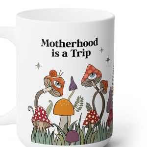Large Mushroom mug 15oz, Mothers day mug, magic mushroom large coffee mug for mom, mom coffee mug funny, ceramic mushroom mug image 6