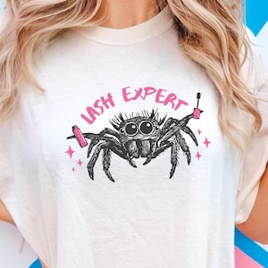 Jumping Spider Shirt for women Spider mom cute Spider gifts Jumping spider hide Spooder shirt Tarantula Spider Lash Lover Woodblock print