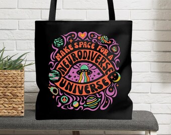 Neurodiverse Universe-draagtas SLP-draagtas, Special Ed-draagtas Geestelijke gezondheid Neurodiversity is beautiful Neurodiversity-draagtas ADHD-volwassenen