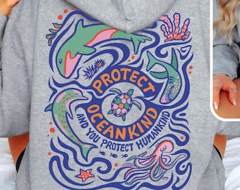 Ritssluiting Respect the locals Hoodie Op oceaan geïnspireerde stijl Kokosnootmeisje Octopus-shirt Ocean Animal-shirt Orca-shirt Sea Turtle-shirt Hawaii-shirt