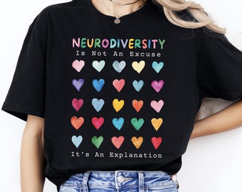 Koszulka Neurodivergent Koszulka SLP Koszulka Special Ed Inclusion Koszulka Mental Health Neurodiversity jest piękna Bluza z kapturem Neurodiversity ADHD dla dorosłych