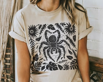 Jumping Spider Shirt Cottagecore Witchcore Spoodie shirt Tarantula Dark Academia Spooder Spider Mum Spider mom Spider gifts Spider lover