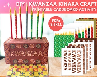 Kwanzaa Kinara Craft | Do it yourself Kinara Candle holder | Printable Kwanzaa decorations| Kids Kwanzaa candles activity | DIY kit for kids