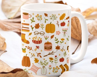 fall mug, fall coffee mugs, coffee mugs for fall season, funny autumn coffee mug, cute fall 15 oz mug, big coffee mug, Pumpkin mug
