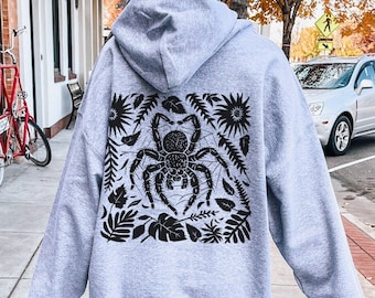 Jumping Spider Hoodie Spider moeder Spider moeder Cottagecore Witchcore Spider geschenken Spider Sweatshirt Tarantula Dark Academia Snooder Spider liefde