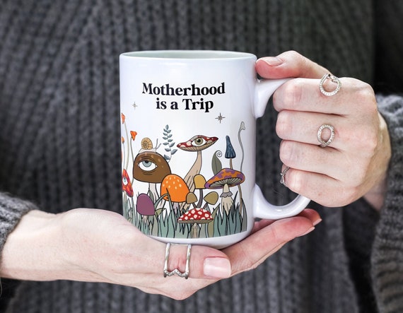 Large Mushroom mug 15oz, Mothers day mug, magic mushroom large coffee mug for mom, mom coffee mug funny, ceramic mushroom mug