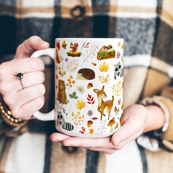 Fall coffee mug fall mug cozy fall mug cute autumn mug funny autumn coffee mug mushroom cup winter mug fox mug forest mug forestcore