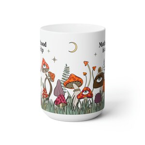 Large Mushroom mug 15oz, Mothers day mug, magic mushroom large coffee mug for mom, mom coffee mug funny, ceramic mushroom mug image 5