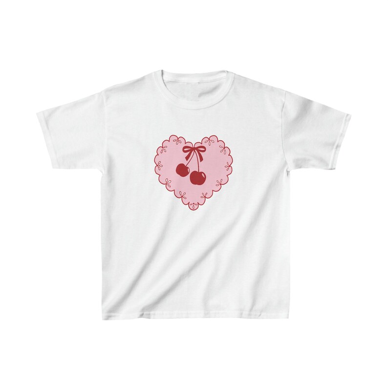 Chemise cerise Haut coquette Chemise Coquette cerise Vêtements coquette T-shirts bébé T-shirt court An2K T-shirts bébé Doux poupée esthétique fille image 3