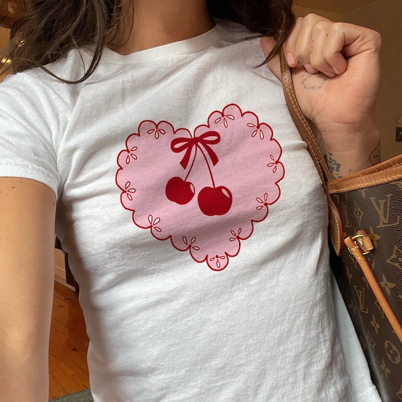 Cherry Shirt Coquette Top Coquette Shirt Cherry Tee Coquette Clothes Baby tees Y2K Baby Crop Tee Y2K Baby Tees Soft Girl Aesthetic Dollette