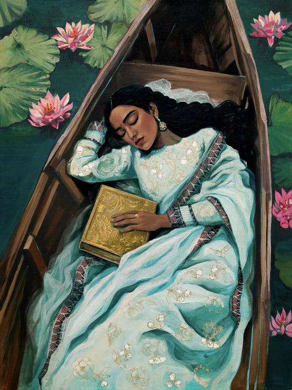 Indian Woman Reading Indian Women Art Indian Painting Indian Wall Art South Asian Art Pakistani Art Desi Art Print India Artwork