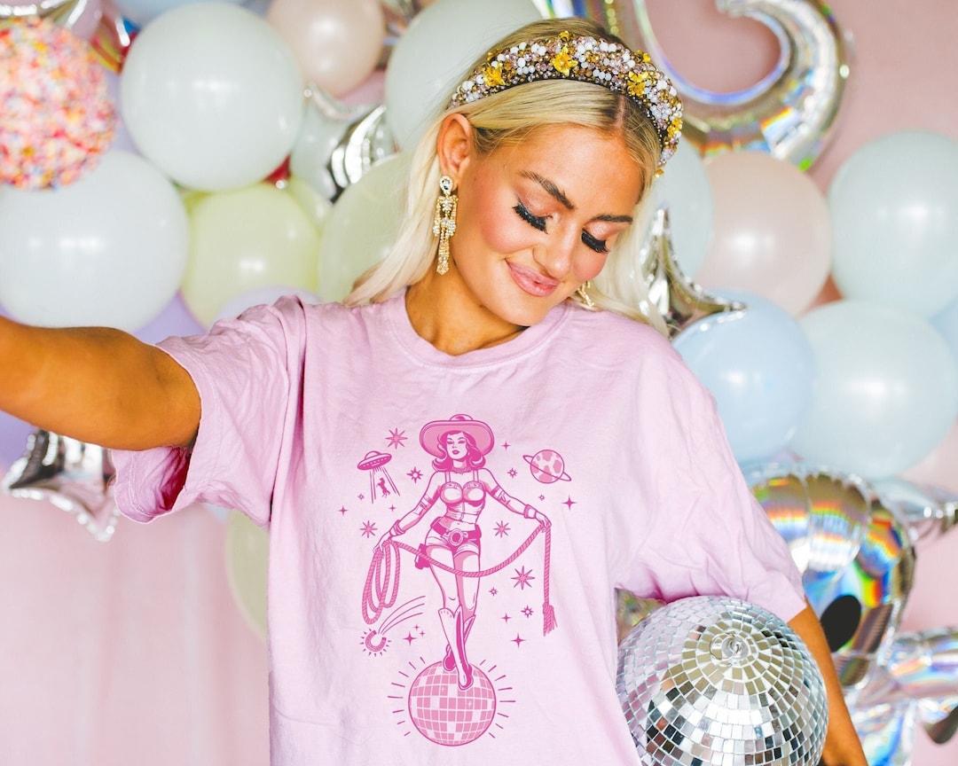 Comfort Colors Disco Cowgirl Shirt Space Cowgirl Shirt Cosmic Cowgirl