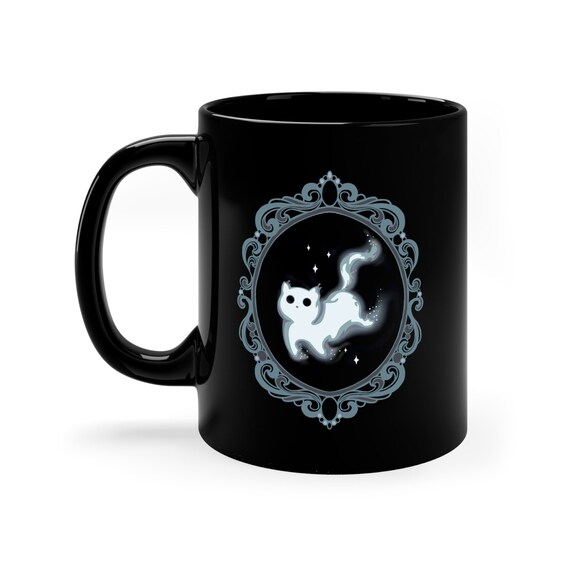 Ghost cat mug Halloween Cat mug Cat mom mug Cute Ghost Mug Ceramic black cat mug skeleton cat mug