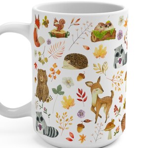 Fall coffee mug fall mug cozy fall mug cute autumn mug funny autumn coffee mug mushroom cup winter mug fox mug forest mug forestcore image 4