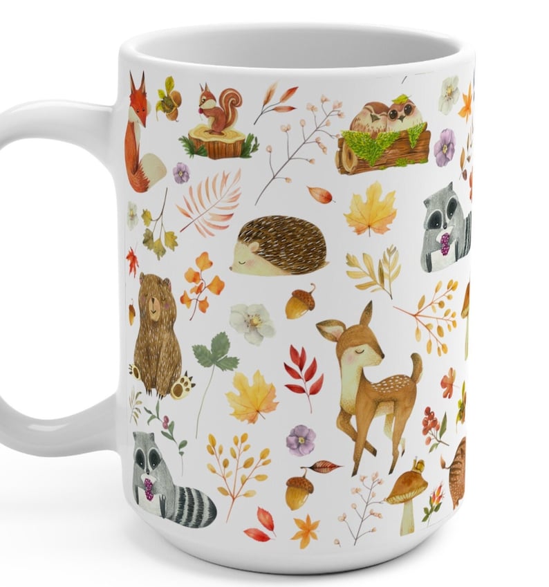 Fall coffee mug fall mug cozy fall mug cute autumn mug funny autumn coffee mug mushroom cup winter mug fox mug forest mug forestcore image 4