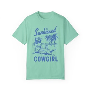 Sunkissed Coastal Cowgirl Shirt Hot Cowgirl Summer sunkissed shirt Hibiscus shirt Surfs up cowgirl Long live cowgirls Ocean inspired style image 4