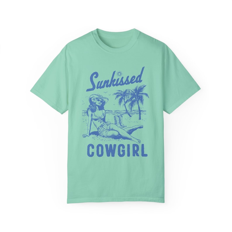 Sunkissed Coastal Cowgirl Shirt Hot Cowgirl Summer sunkissed shirt Hibiscus shirt Surfs up cowgirl Long live cowgirls Ocean inspired style image 4