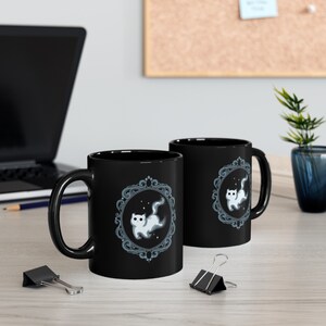 Ghost cat mug Halloween Cat mug Cat mom mug Cute Ghost Mug Ceramic black cat mug skeleton cat mug image 4