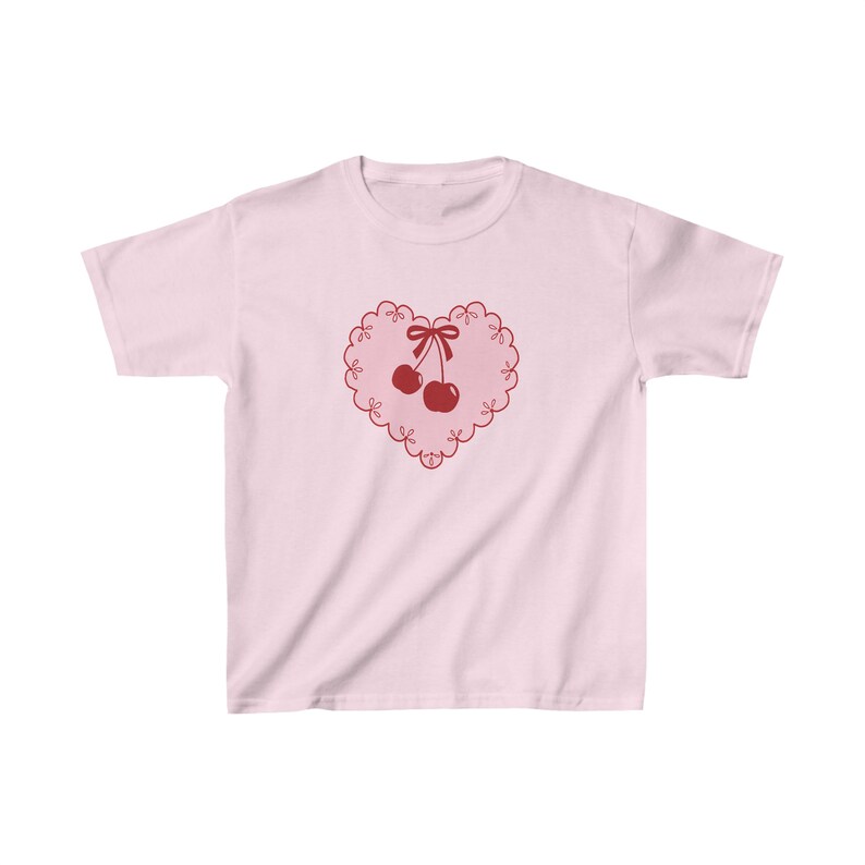 Chemise cerise Haut coquette Chemise Coquette cerise Vêtements coquette T-shirts bébé T-shirt court An2K T-shirts bébé Doux poupée esthétique fille image 4