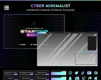 Cyber Gradient Animated Stream Overlay Package (Instant Download)