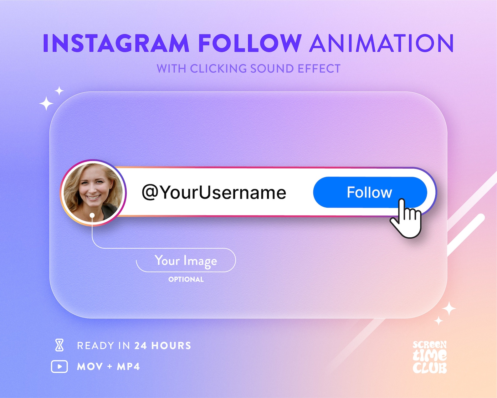 Custom Instagram Follow Button Animation, Youtube Video Intro Social ...