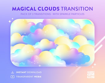 Magical Cloud Transition Pack, Sparkle Overlay (WEBM Digital Download)