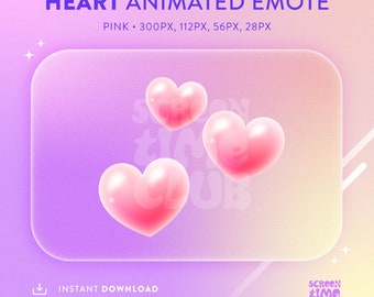 Flying Pink Heart Animated Emote for Streaming, Twitch, Kick, Discord, Instant Download GIF