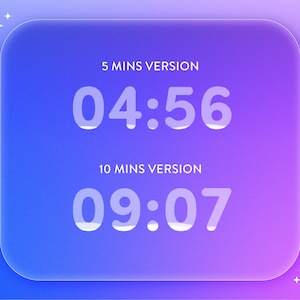 Puede incluir: Un temporizador digital con fondo blanco y n&uacute;meros negros. El temporizador muestra dos tiempos: 04:56 para la versi&oacute;n de 5 minutos y 09:07 para la versi&oacute;n de 10 minutos.