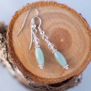 Jade & Czech Glass Dangle Earrings