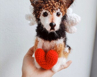 Valentinstag Hund gehäkelt, Gehäkeltes Valentinsgeschenk, Amigurumi Hund, handgemachter Hund, Plüschhund, Kuscheltier, Valentinsgeschenk