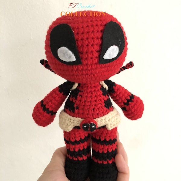 DeadPool Amigurumi ||  DeadPool Crochet Doll, Super Heroes Crochet Collectibles, Amigurumi, Handmade Wool Toy for Kids