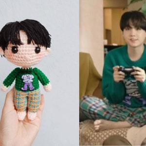 Yoongi Crochet, Yoongi Doll, Yoongi Keychain, Stuffed Yoongi, Yoongi Plush, Jungkook Shirt, BTS crochet doll, Life Goes on