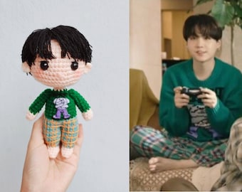 Yoongi Crochet, Yoongi Doll, Yoongi Keychain, Stuffed Yoongi, Yoongi Plush, Jungkook Shirt, BTS crochet doll, Life Goes on