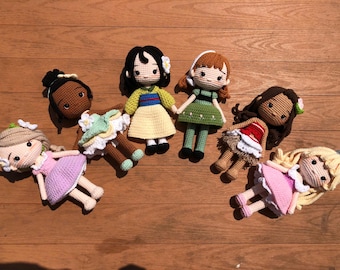 Poupée princesse au crochet, princesse Amigurumi, poupée princesse au crochet, princesse au crochet de collection au crochet
