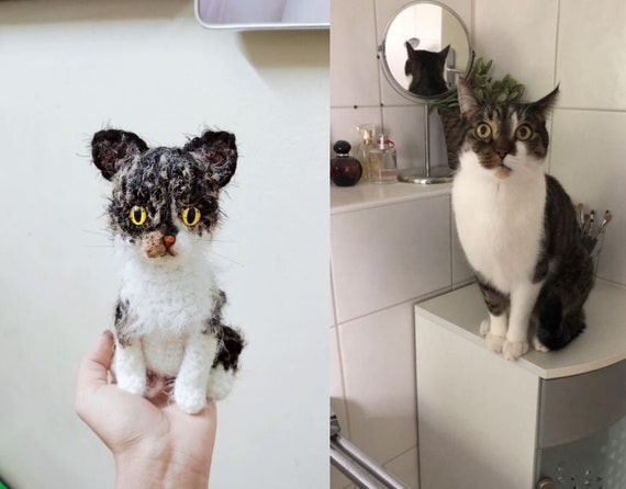 Custom Crochet Cat, Custom Cat Plush, Custom Stuffed Animal, Personalized Pet Gift, Pet Memorial, Christmas Gift for cat lover